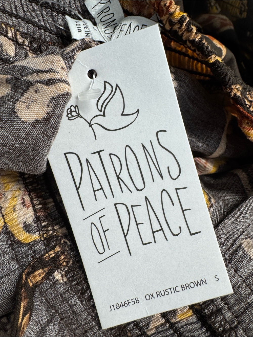 New Patrons of Peace Thalia Maxi Dress Small Brown Floral Boho Strap Sleeveless - Picture 9 of 12